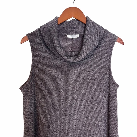 PEACH LOVE CALIFORNIA Cowl Neck Sleeveless Ribbed Knit Dress - Picture 3 of 6